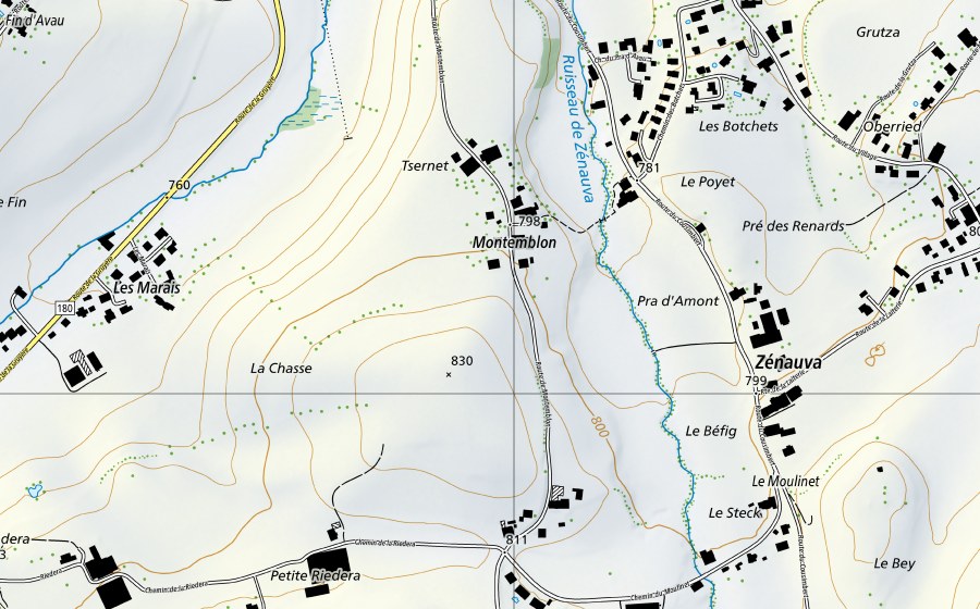 swisstopo national map showing the protected perimeter of Bielersee-Ligerz, Klein Twann (Hydrological station)