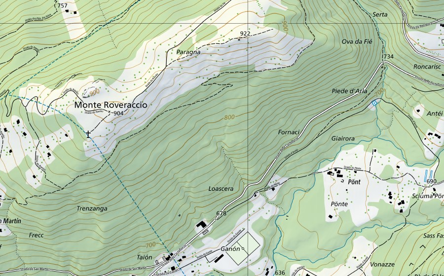 swisstopo national map showing the protected perimeter of Cassarate-Pregassona (Hydrological station)