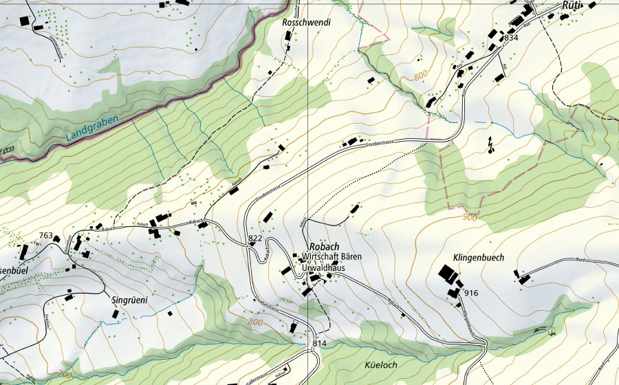 swisstopo national map showing the protected perimeter of Goldach-Goldach, Bleiche, nur Hauptstation (Hydrological station)