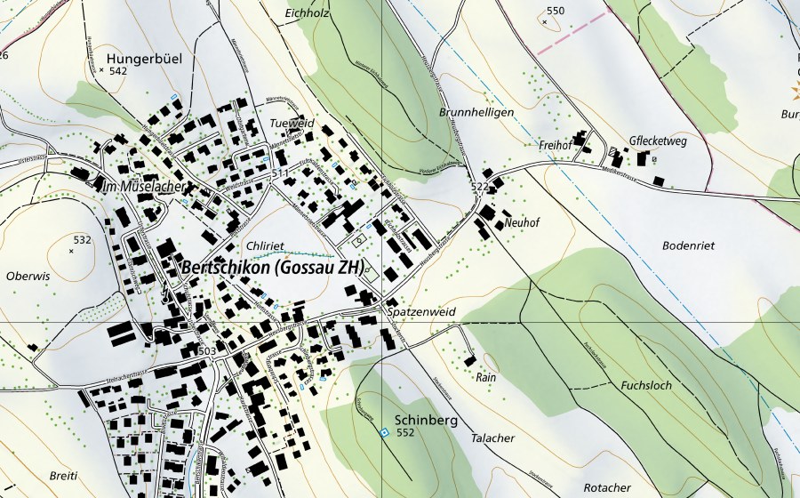 swisstopo national map showing the protected perimeter of Greifensee-Greifensee (Hydrological station)