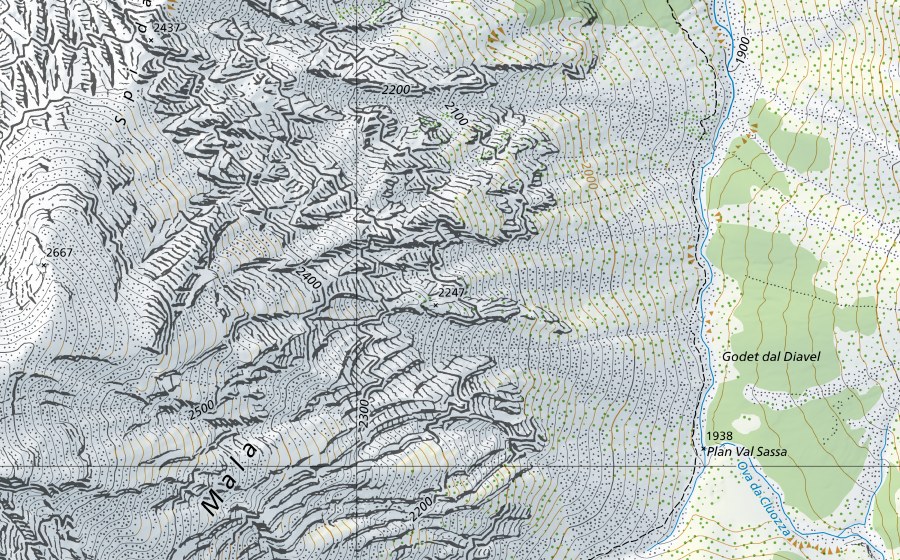 Landeskarte swisstopo mit dem Schutzperimeter von Ova da Cluozza-Zernez (Hydromessstation)