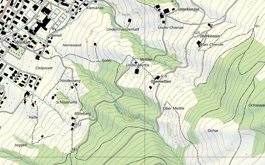 swisstopo national map showing the protected perimeter of Rhein-Basel, Rheinhalle (Hydrological station)