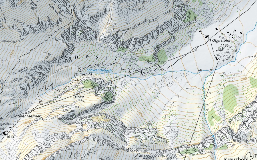 Carte nationale swisstopo avec le périmètre protégé de Rhein-Rekingen (Station hydrométrique)