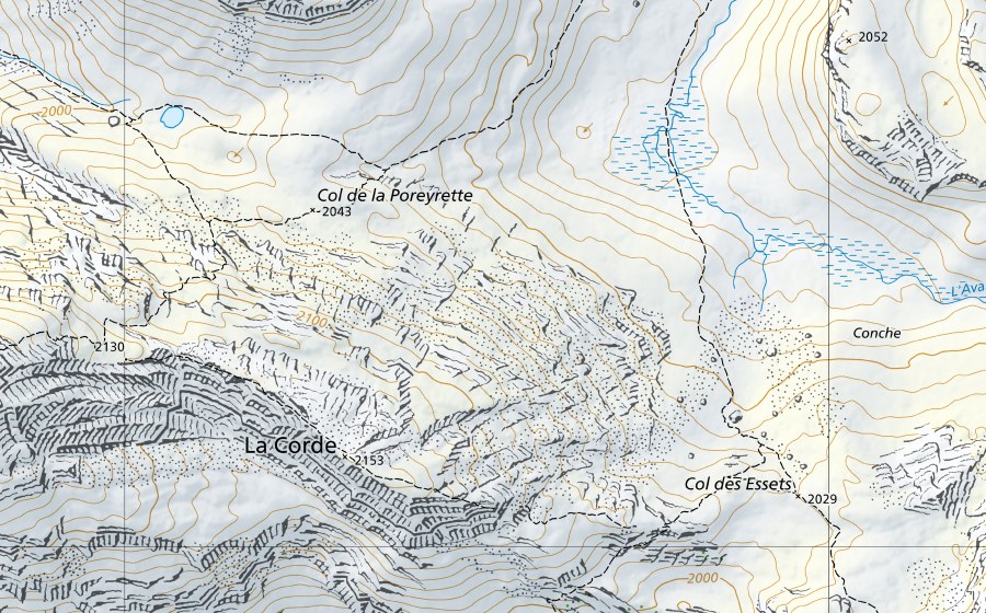 Carte nationale swisstopo avec le périmètre protégé de Rhône-Chancy, Vers Vaux (Station hydrométrique)
