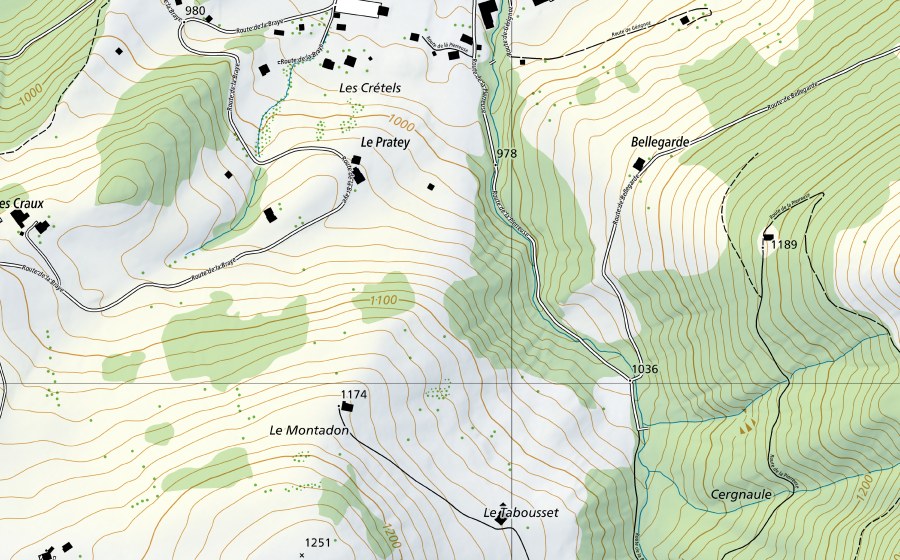 Carte nationale swisstopo avec le périmètre protégé de Sarine-Broc, Château d'en bas (Station hydrométrique)
