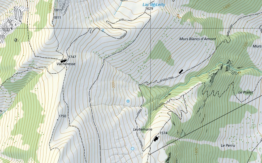 Landeskarte swisstopo mit dem Schutzperimeter von Sarine-Fribourg (Hydromessstation)