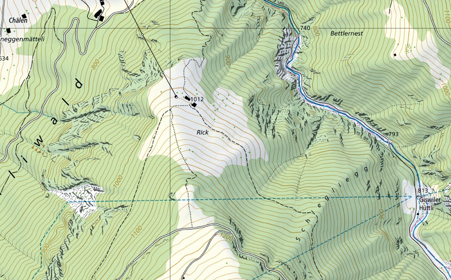 Landeskarte swisstopo mit dem Schutzperimeter von Sarnersee-Sarnen (Hydromessstation)