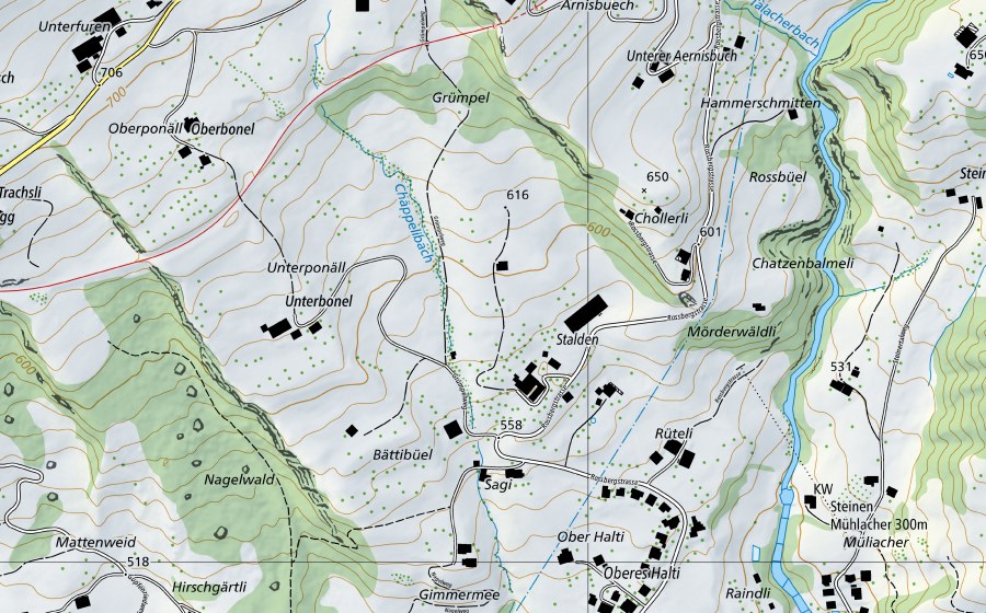 Carte nationale swisstopo avec le périmètre protégé de Sorne-Delémont, Pré-Gauillaume (Station hydrométrique)
