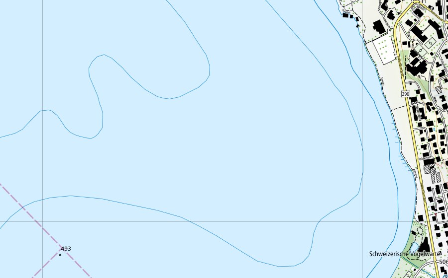swisstopo national map showing the protected perimeter of Suhre-Oberkirch (Hydrological station)