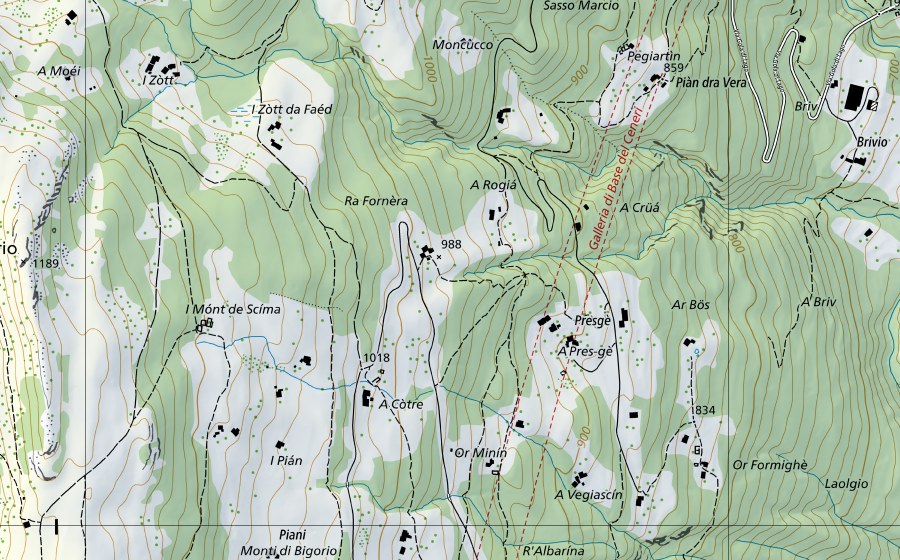 Carte nationale swisstopo avec le périmètre protégé de Vedeggio-Agno, stazione principale (Station hydrométrique)