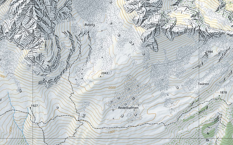 Carte nationale swisstopo avec le périmètre protégé de Vierwaldstättersee-Brunnen (Station hydrométrique)