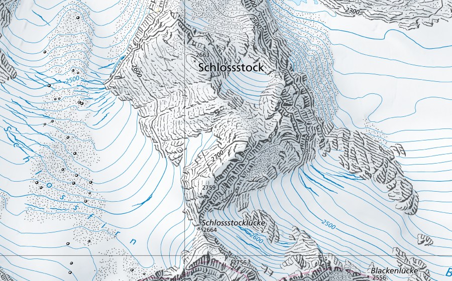 Carte nationale swisstopo avec le périmètre protégé de Vierwaldstättersee-Luzern (Station hydrométrique)