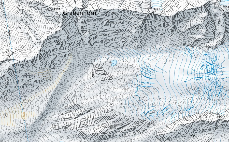swisstopo national map showing the protected perimeter of Vispa-Visp (Hydrological station)