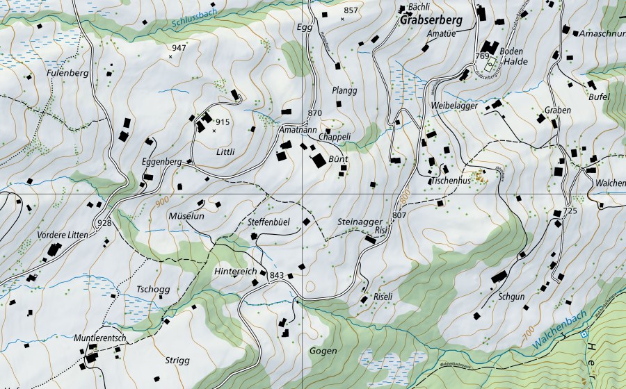 Carte nationale swisstopo avec le périmètre protégé de Werdenberger Binnenk-Salez (Station hydrométrique)