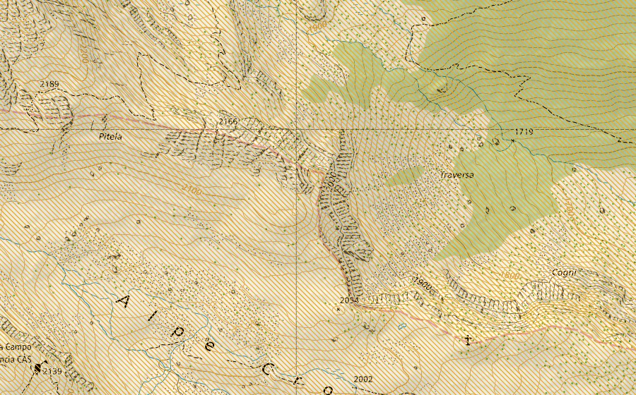 Landeskarte swisstopo mit dem Schutzperimeter von Campo Tencia (Jagdbanngebiet)