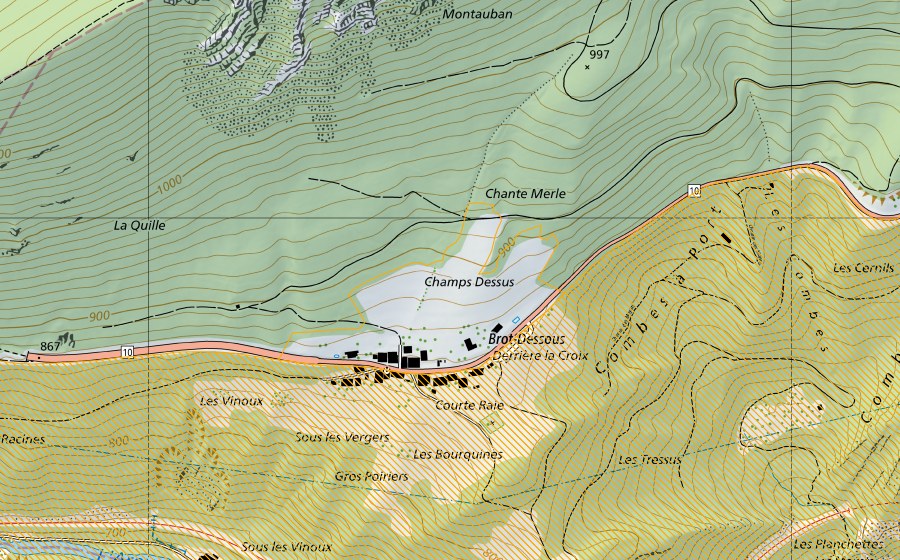 Landeskarte swisstopo mit dem Schutzperimeter von Creux-du-Van (Jagdbanngebiet)