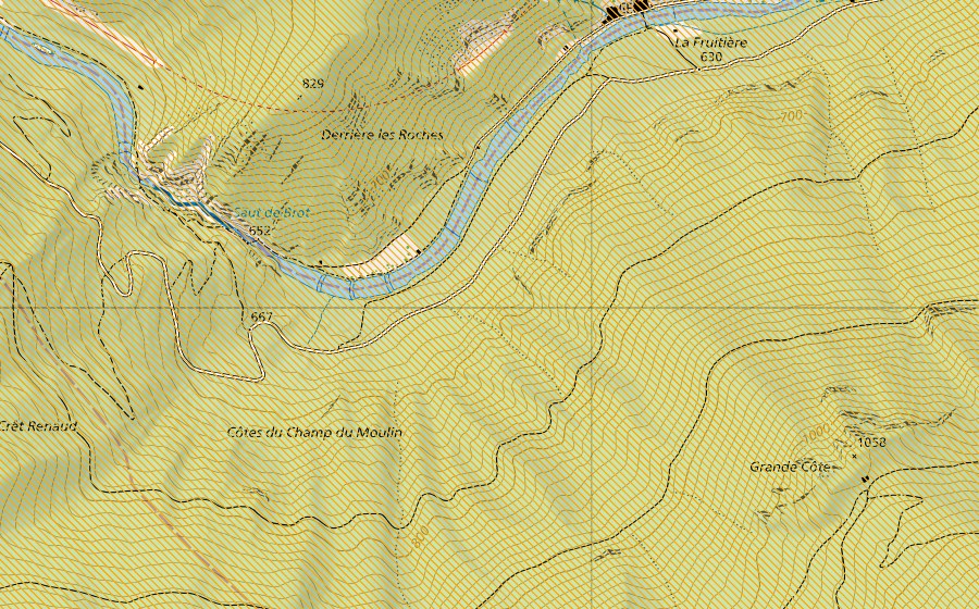 Landeskarte swisstopo mit dem Schutzperimeter von Creux-du-Van (Jagdbanngebiet)