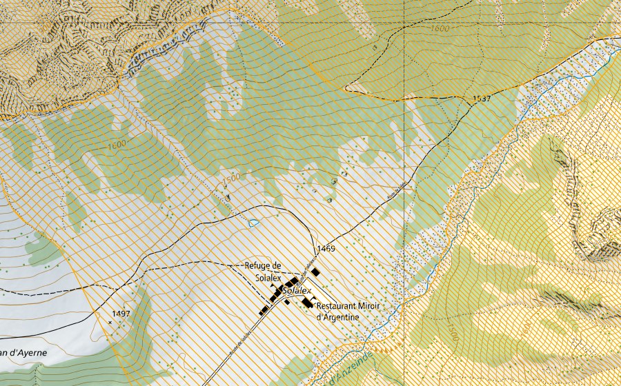 Landeskarte swisstopo mit dem Schutzperimeter von Grand Muveran (Jagdbanngebiet)