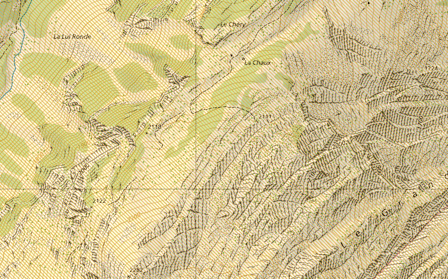 Carte nationale swisstopo avec le périmètre protégé de Haut de Cry/Derborence (District franc fédéral)