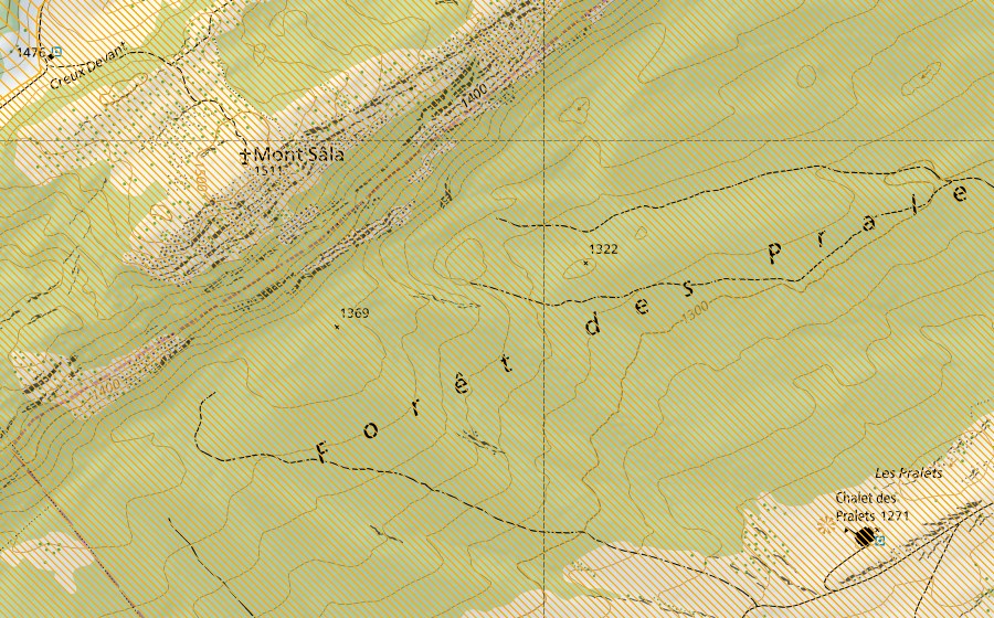 Carte nationale swisstopo avec le périmètre protégé de Le Noirmont (District franc fédéral)
