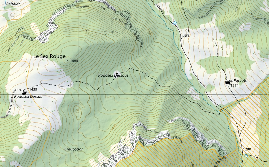 Landeskarte swisstopo mit dem Schutzperimeter von Pierreuse-Gummfluh (Jagdbanngebiet)