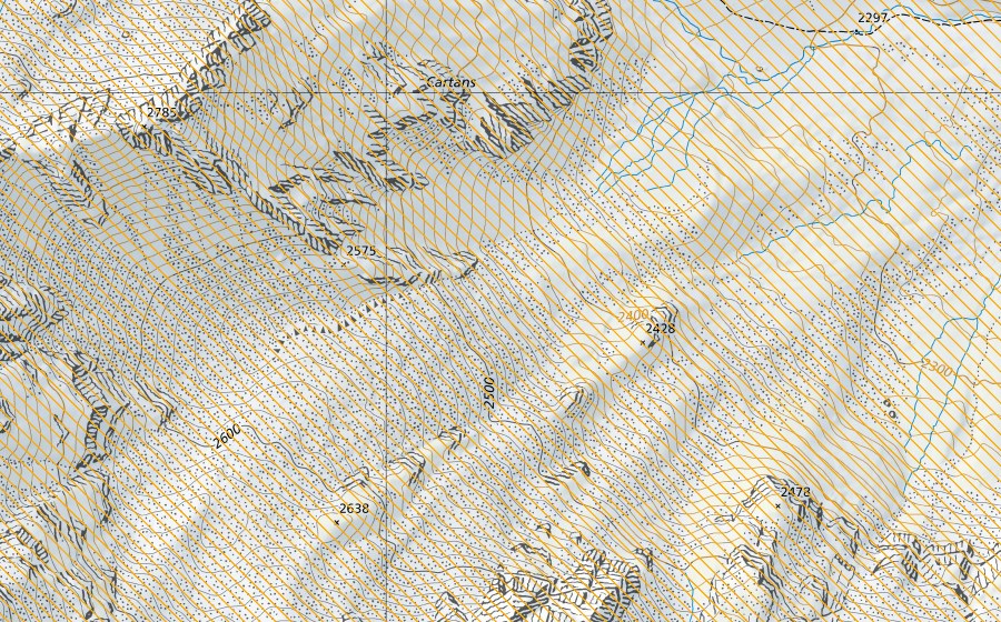Landeskarte swisstopo mit dem Schutzperimeter von Piz Ela (Jagdbanngebiet)