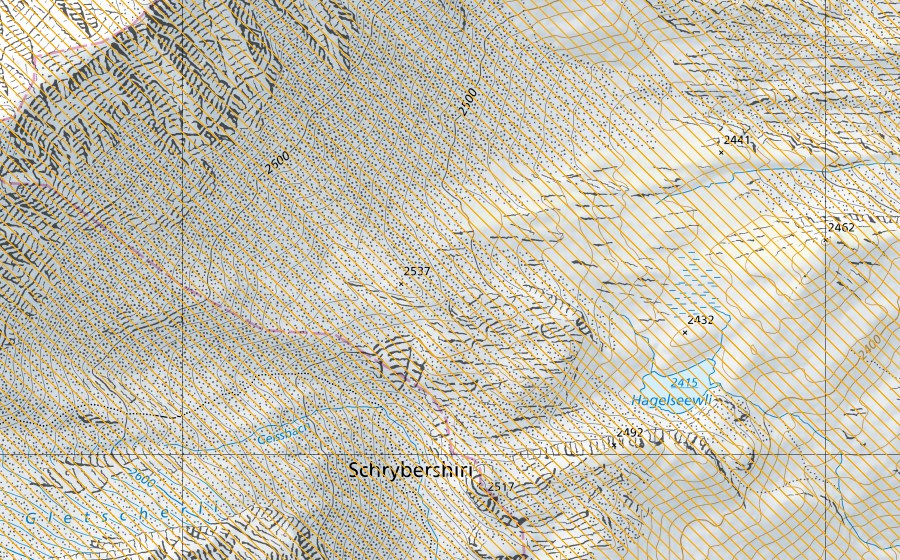 Landeskarte swisstopo mit dem Schutzperimeter von Schwarzhorn (Jagdbanngebiet)