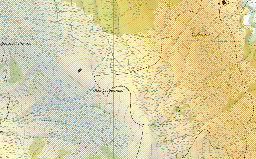 Landeskarte swisstopo mit dem Schutzperimeter von Tannhorn (Jagdbanngebiet)