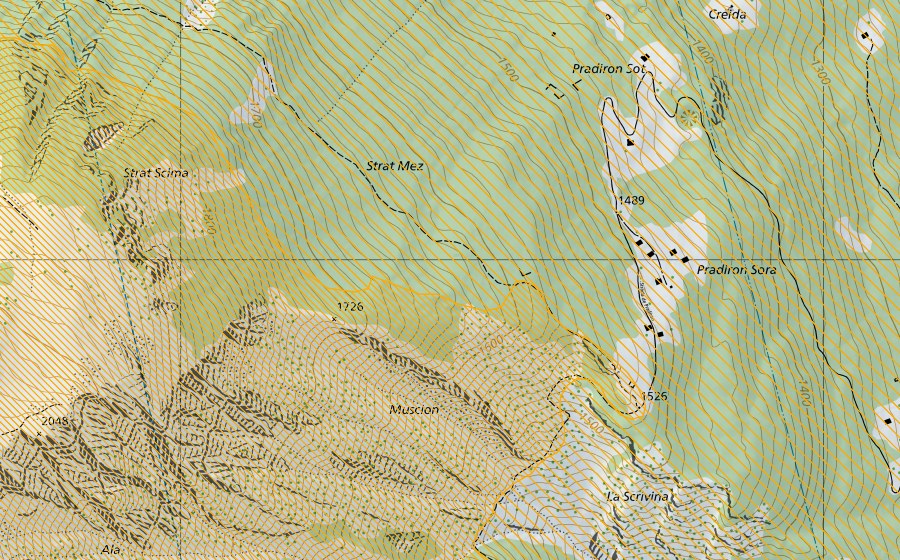 Carte nationale swisstopo avec le périmètre protégé de Trescolmen (District franc fédéral)