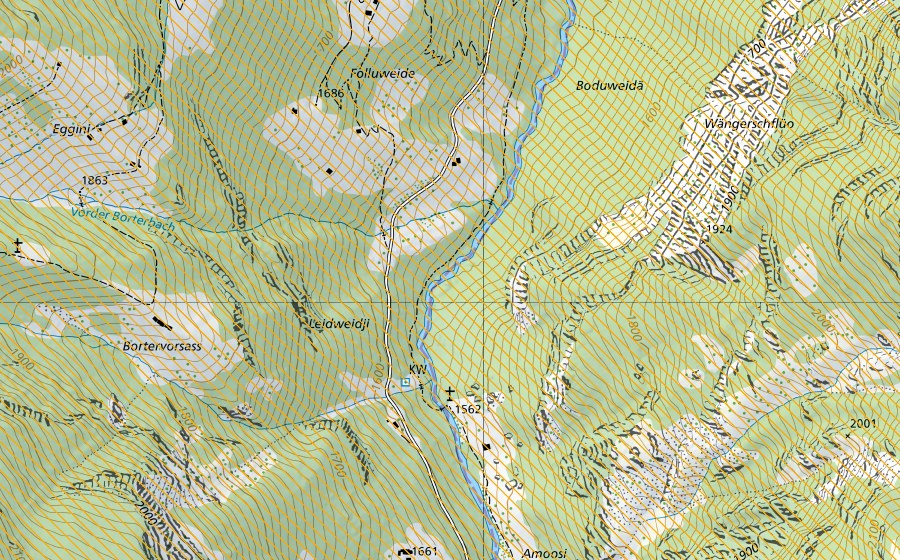 Carte nationale swisstopo avec le périmètre protégé de Turtmanntal (District franc fédéral)