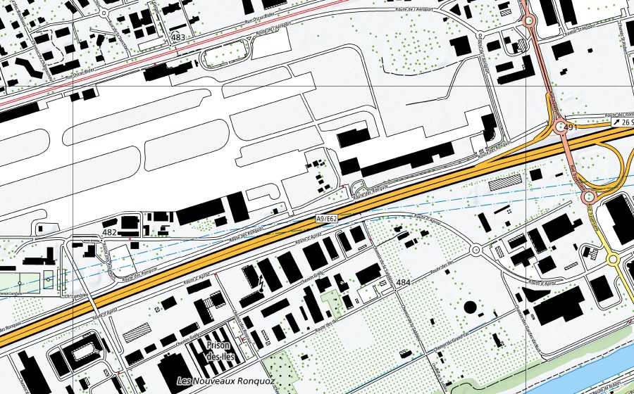 Carte nationale swisstopo avec le périmètre protégé de Sion-Aerodrome (Station de mesure NABEL)