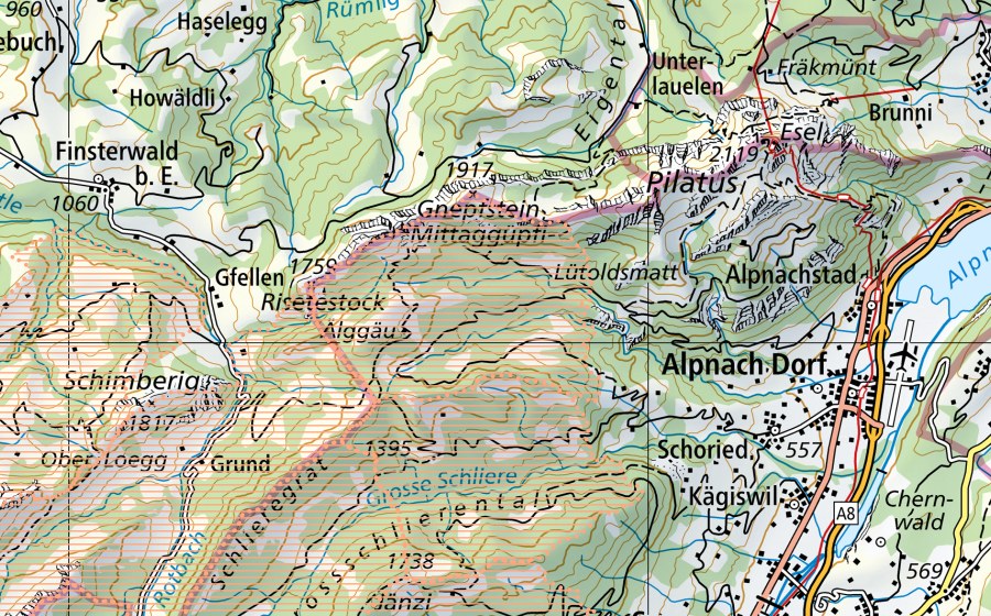swisstopo national map showing the protected perimeter of Glaubenberg (Mire landscape)