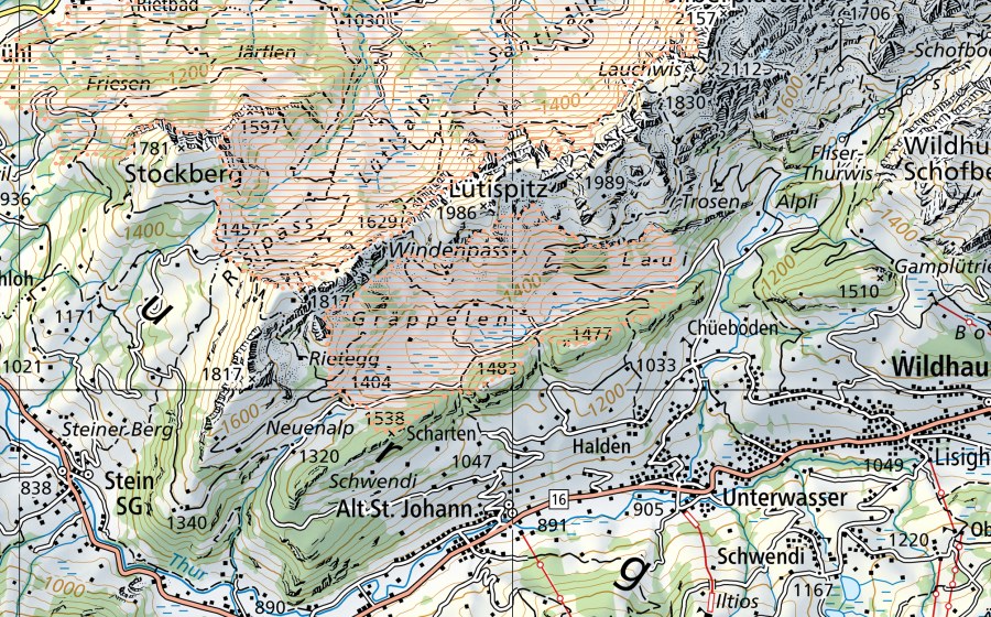 Carta nazionale swisstopo con il perimetro protetto di Gräppelen (Paesaggio palustre)