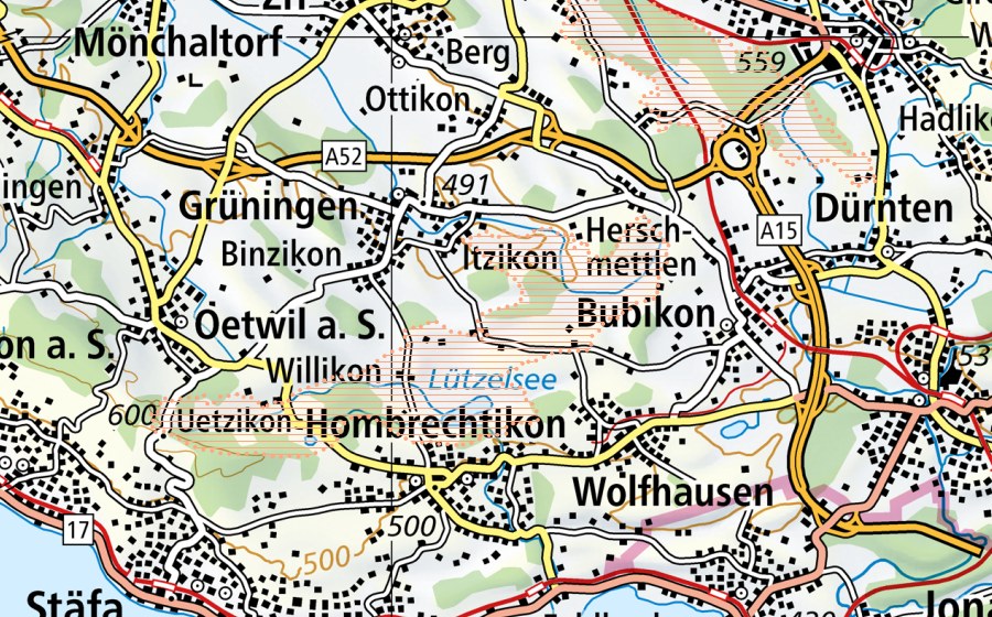 swisstopo national map showing the protected perimeter of Lützelsee (Mire landscape)