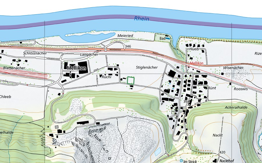 Landeskarte swisstopo mit dem Schutzperimeter von Ankerainli (Naturschutzgebiet)