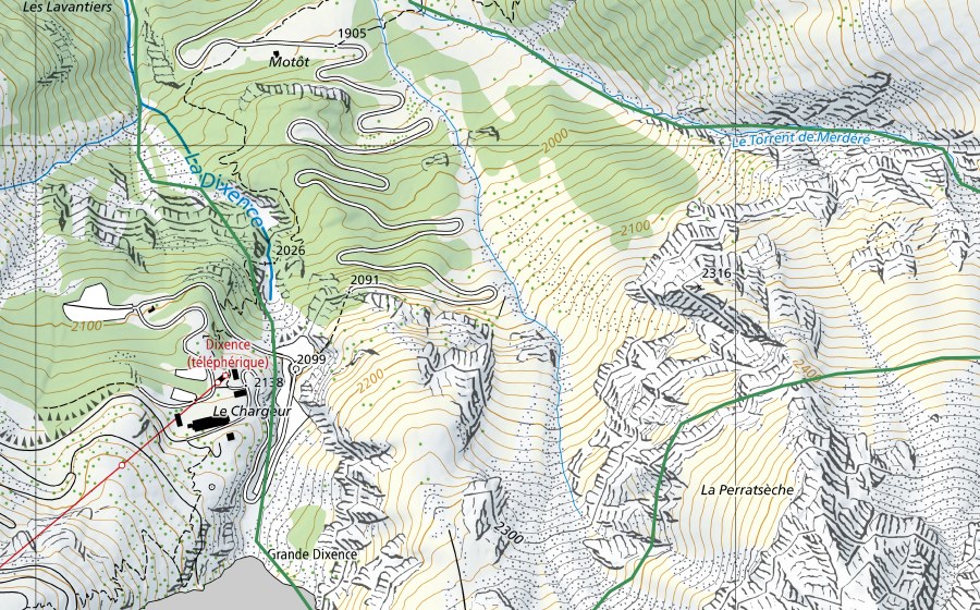 Carte nationale swisstopo avec le périmètre protégé de Forêt Motot (Réserve naturelle)