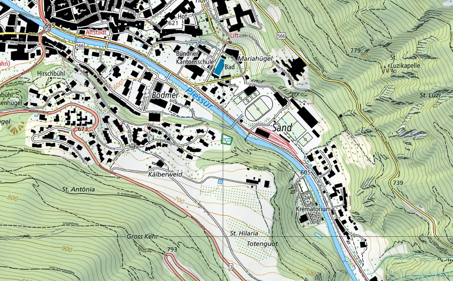 Landeskarte swisstopo mit dem Schutzperimeter von Jäggiweiher (Naturschutzgebiet)