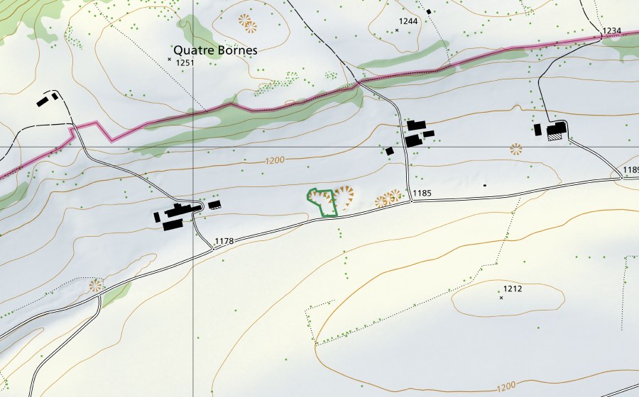 Landeskarte swisstopo mit dem Schutzperimeter von La Joux du Plâne (Naturschutzgebiet)