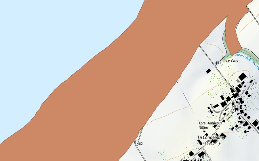 Landeskarte swisstopo mit dem Schutzperimeter von Rive sud du lac de Neuchatel (Ramsar-Gebiet)