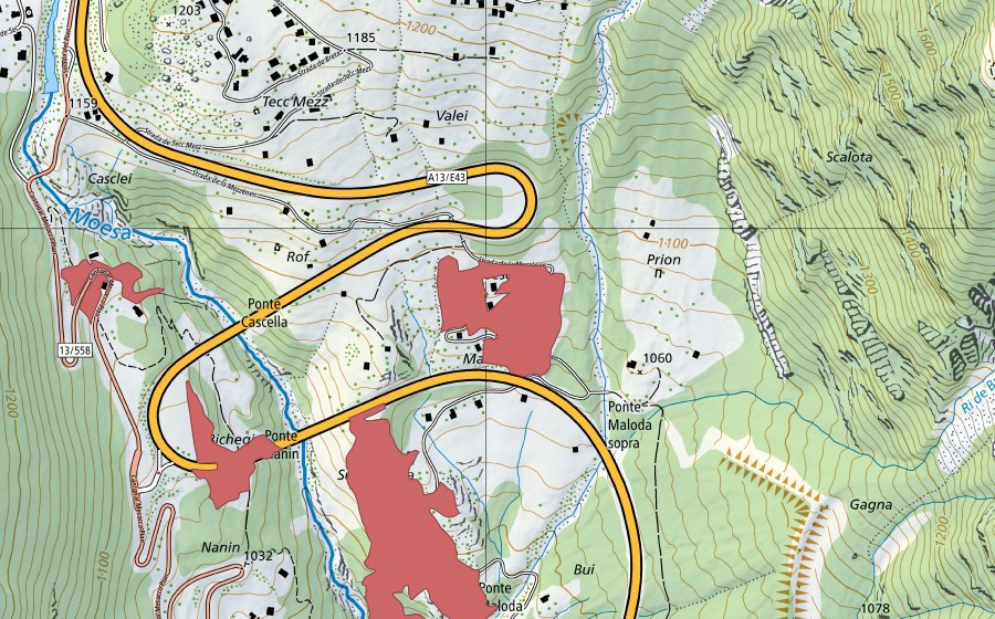 Landeskarte swisstopo mit dem Schutzperimeter von Gesc (Trockenwiese)