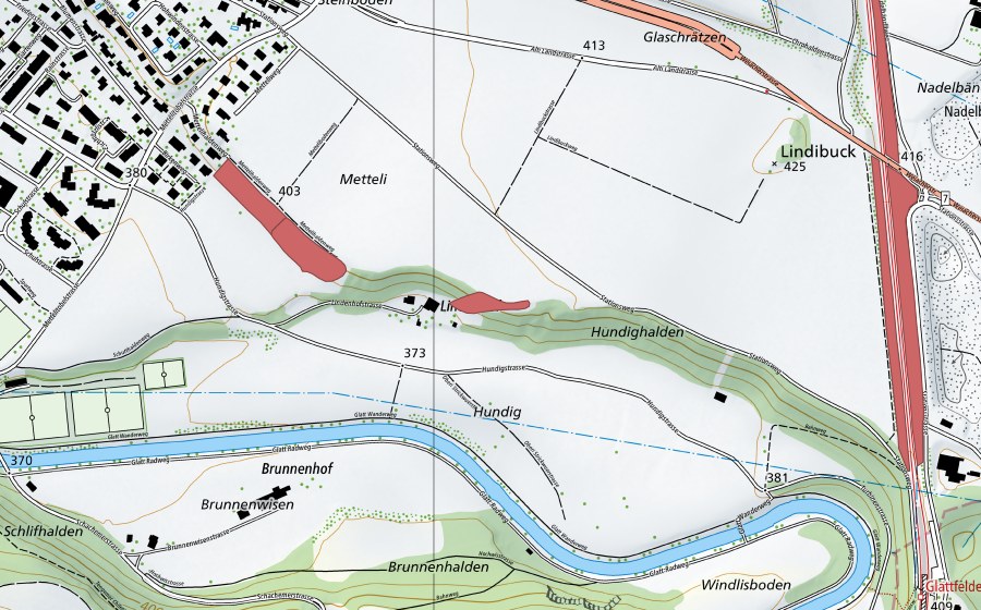 Carta nazionale swisstopo con il perimetro protetto di Lindenhof (Prato secco)