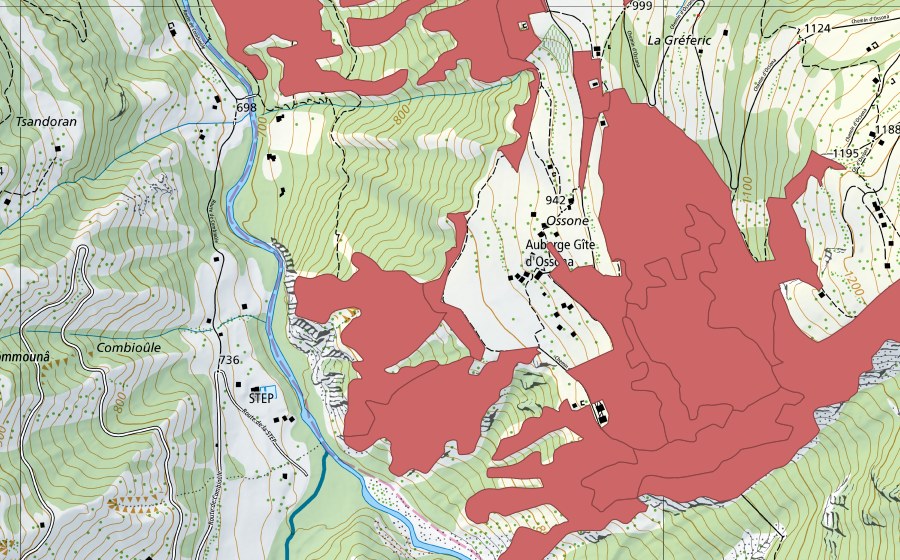 Landeskarte swisstopo mit dem Schutzperimeter von Mase (Trockenwiese)