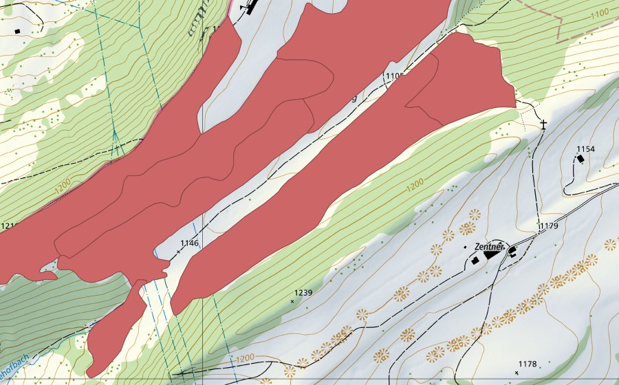 Carta nazionale swisstopo con il perimetro protetto di Matzendörfer Stierenberg (Prato secco)