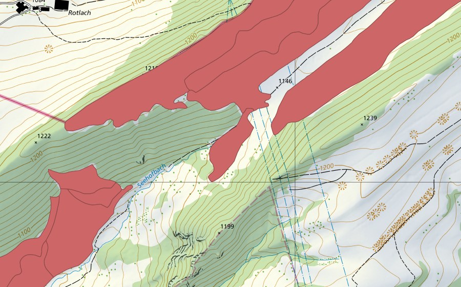 Carta nazionale swisstopo con il perimetro protetto di Matzendörfer Stierenberg (Prato secco)