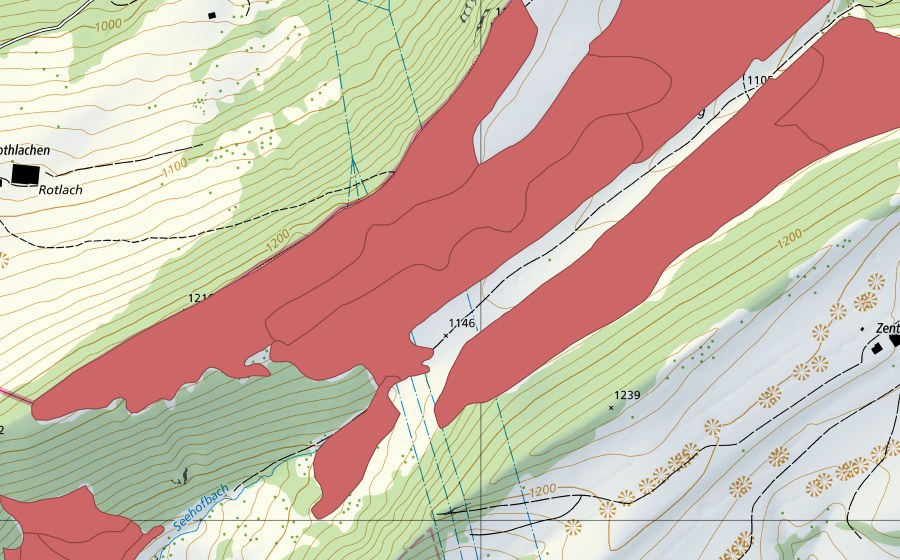 Carta nazionale swisstopo con il perimetro protetto di Matzendörfer Stierenberg (Prato secco)